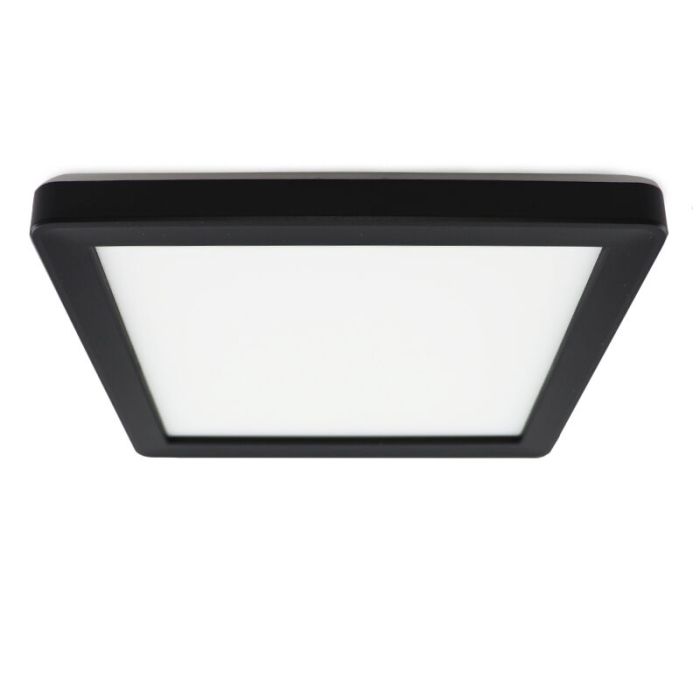Lámpara de techo baño negra de plástico, Shivani, 8W, 3000K LED, IP44