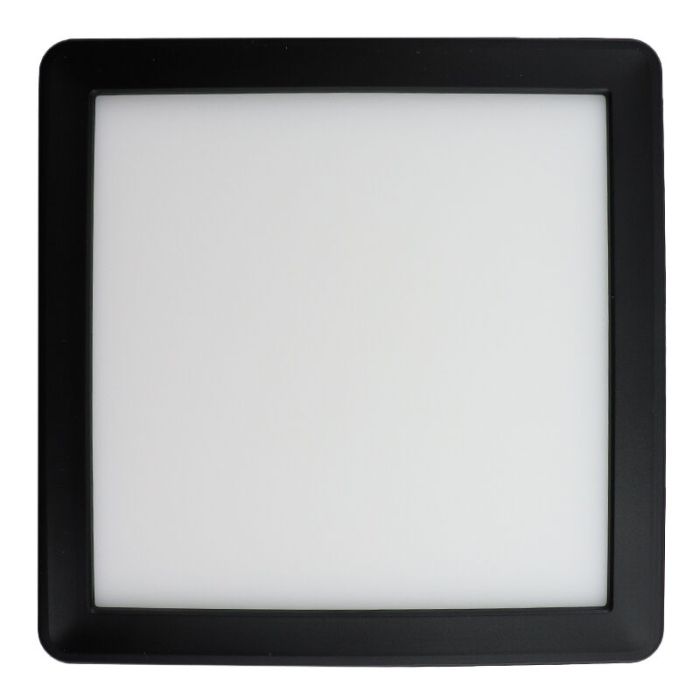 Lámpara de techo baño negra de plástico, Shivani, 8W, 3000K LED, IP44