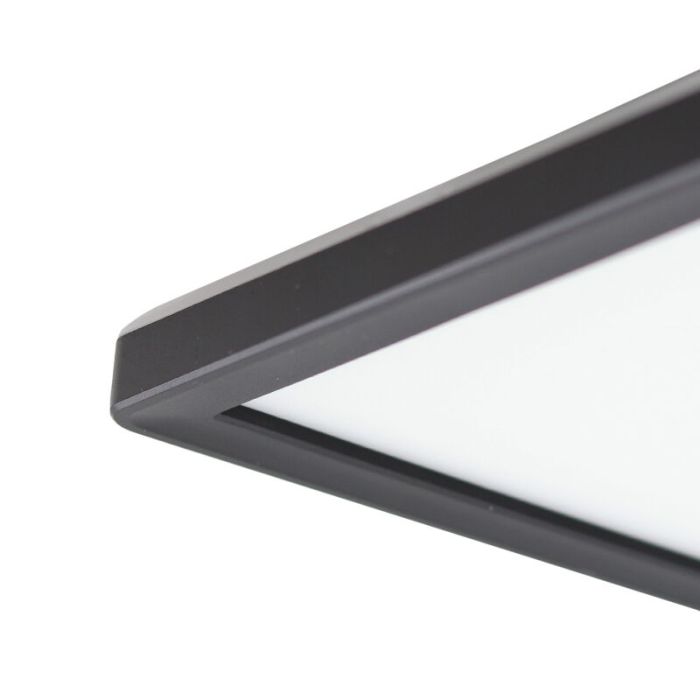 Lámpara de techo baño negra de plástico, Shivani, 8W, 3000K LED, IP44