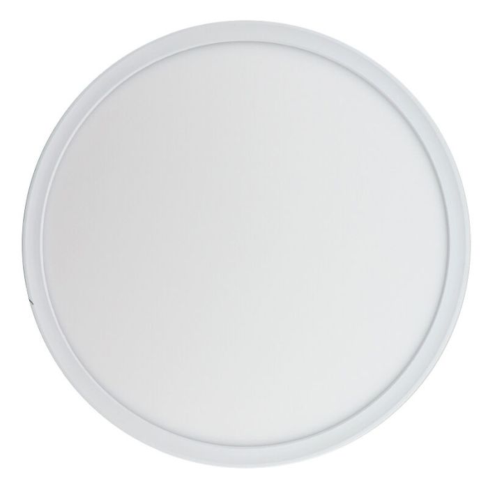 Plafón de techo blanco de plástico, Shona, 22W, 3000K LED, regulable en 3 pasos