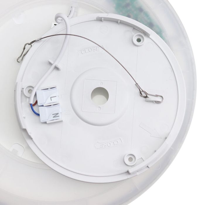 Plafón de techo blanco de plástico, Shona, 22W, 3000K LED, regulable en 3 pasos