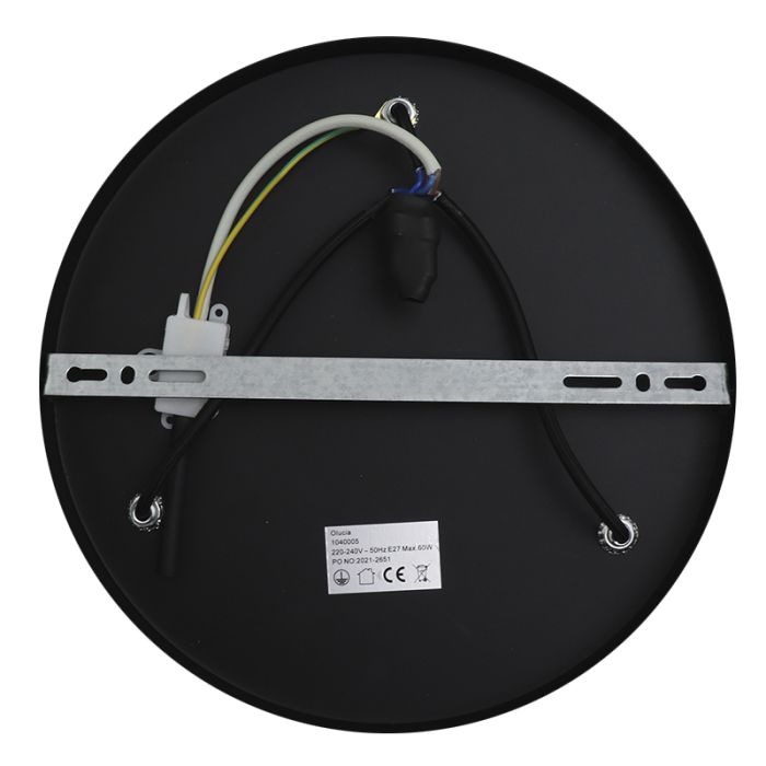 Lámpara colgante sin pantalla negra de aluminio, Rika