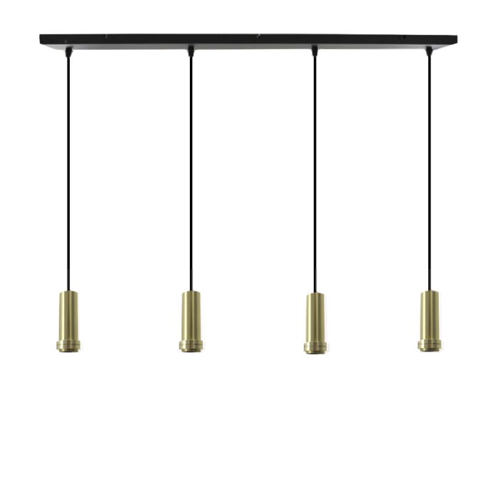 Lámpara colgante sin pantalla dorada de aluminio, Rika