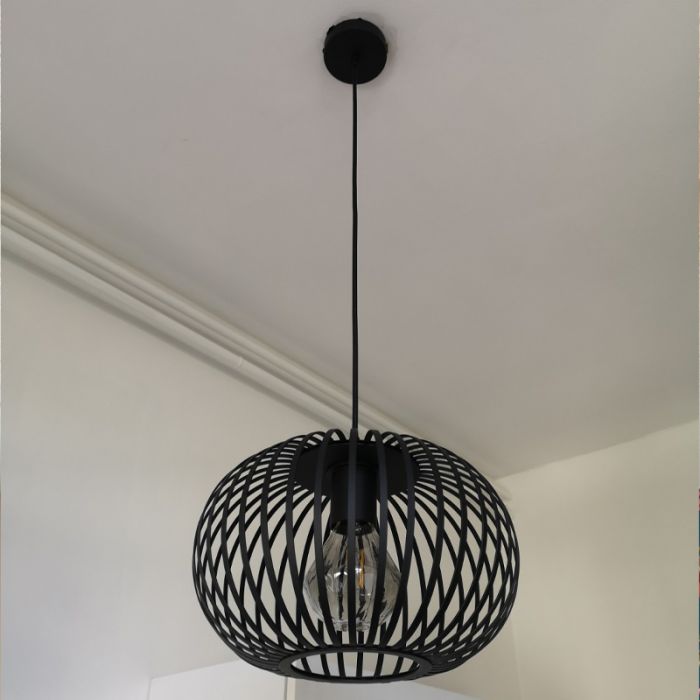 Lámpara colgante negra industrial, Lieve