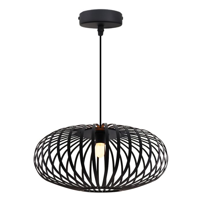 Lámpara colgante baño negra industrial, Lieve, IP44
