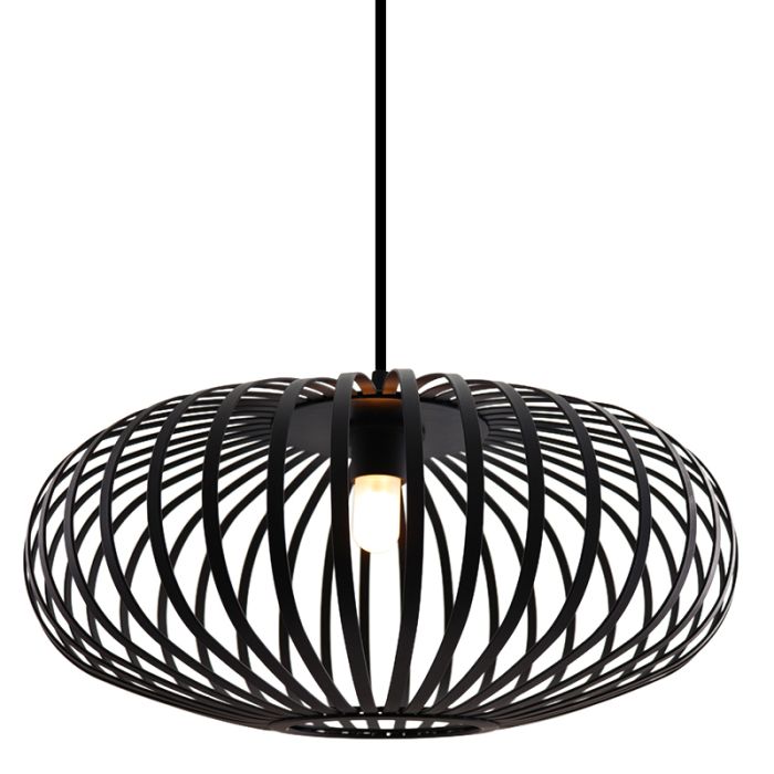 Lámpara colgante baño negra industrial, Lieve, IP44