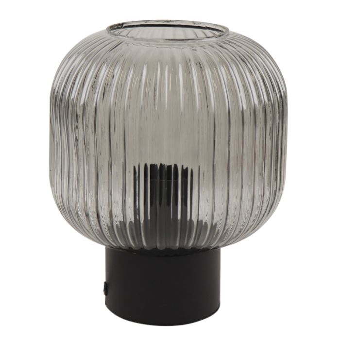 Lámpara de mesa gris retro, Charlois, con interruptor