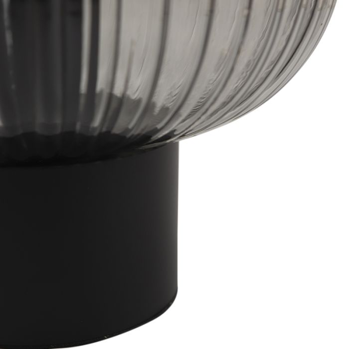 Lámpara de mesa gris retro, Charlois, con interruptor