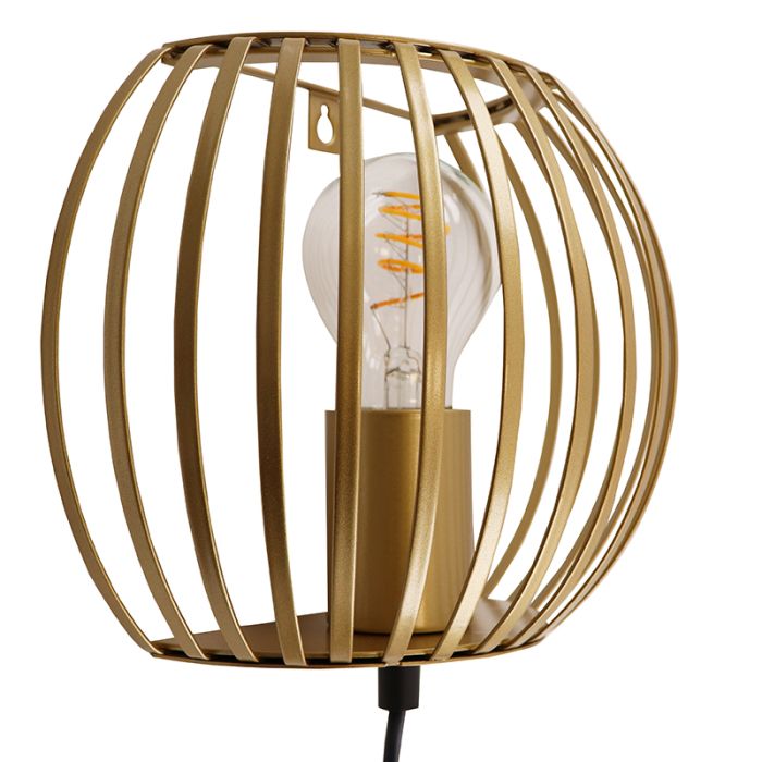 Aplique dorado industrial, Lieve, con interruptor