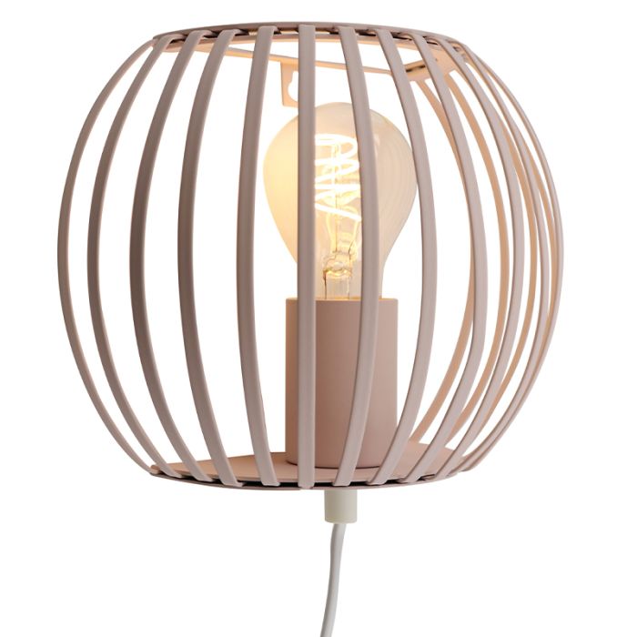 Aplique beige industrial, Lieve, con interruptor