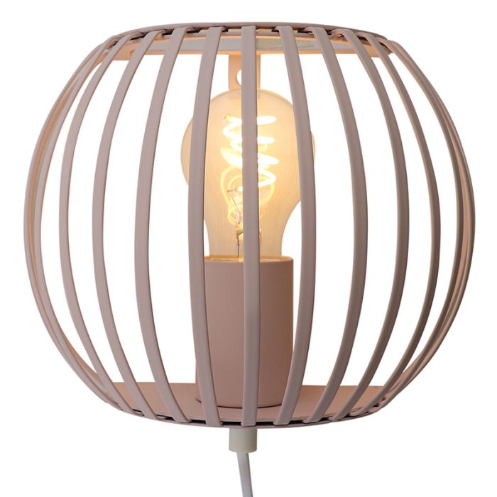 Aplique beige industrial, Lieve, con interruptor