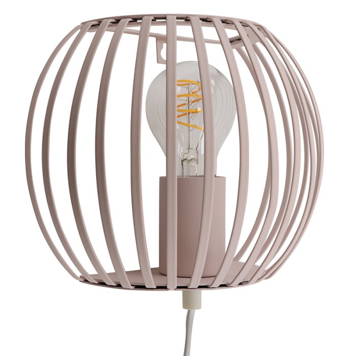 Aplique beige industrial, Lieve, con interruptor