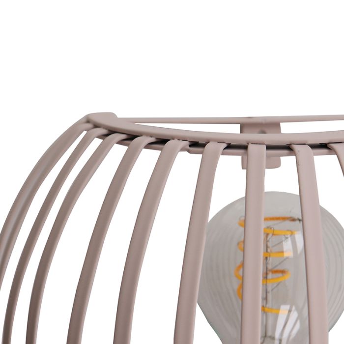 Aplique beige industrial, Lieve, con interruptor