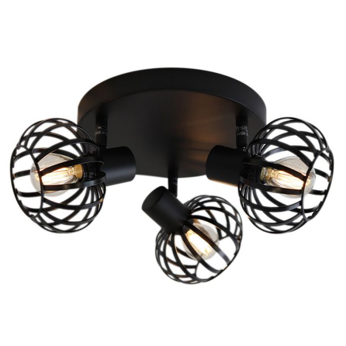 Foco de techo negro industrial, Lieve