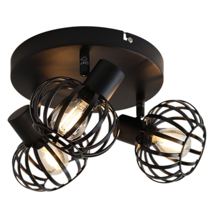 Foco de techo negro industrial, Lieve