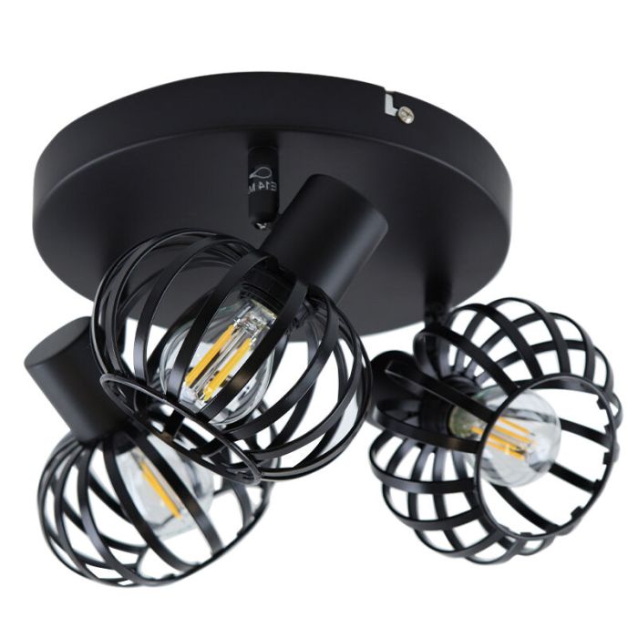 Foco de techo negro industrial, Lieve
