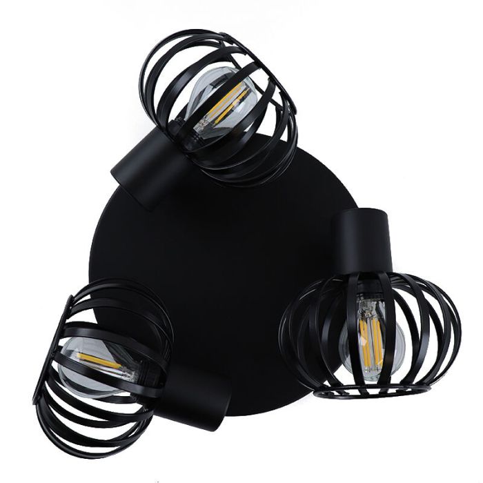 Foco de techo negro industrial, Lieve