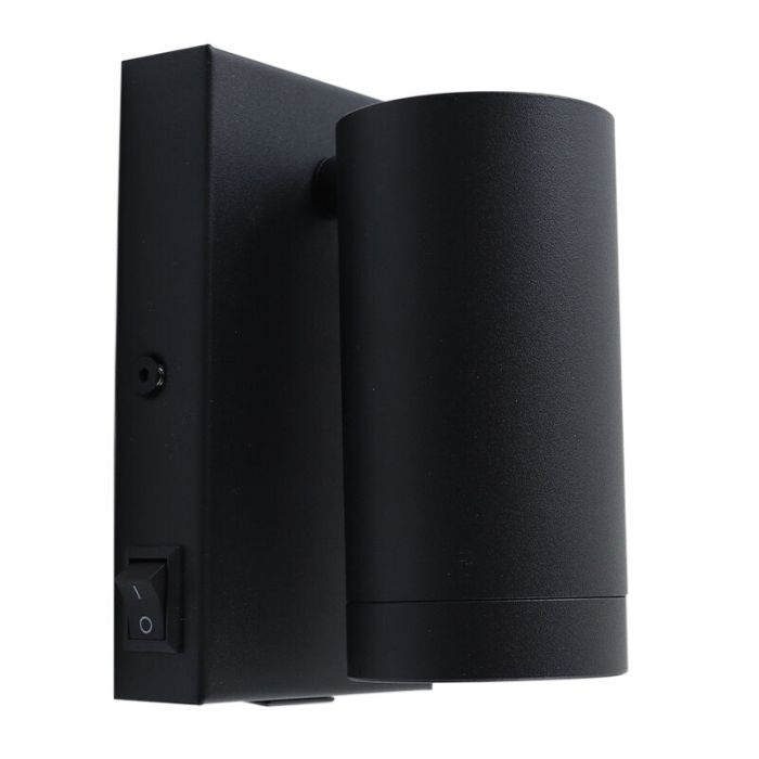 Foco de pared negro moderno, Nadi, con interruptor