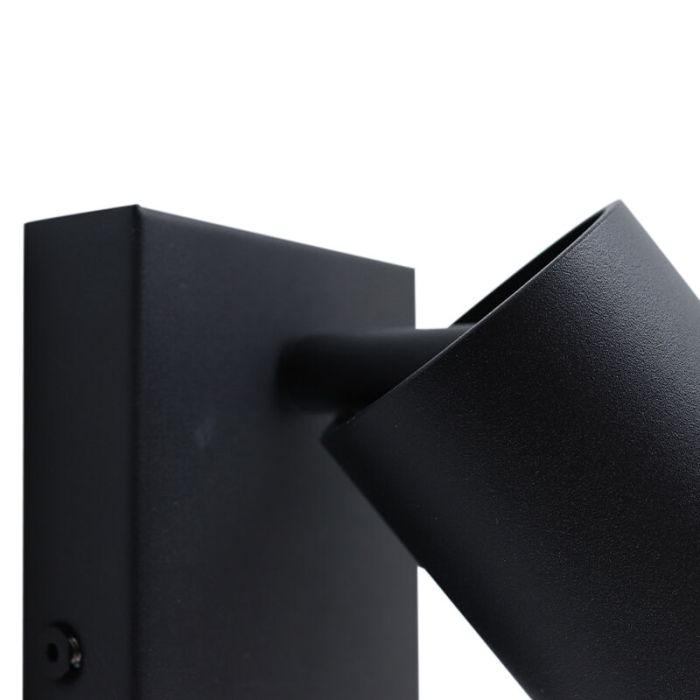 Foco de pared negro moderno, Nadi, con interruptor