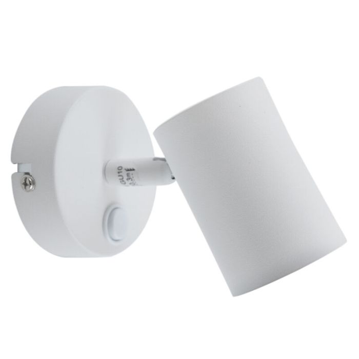 Foco de pared blanco moderno, Elena, con interruptor