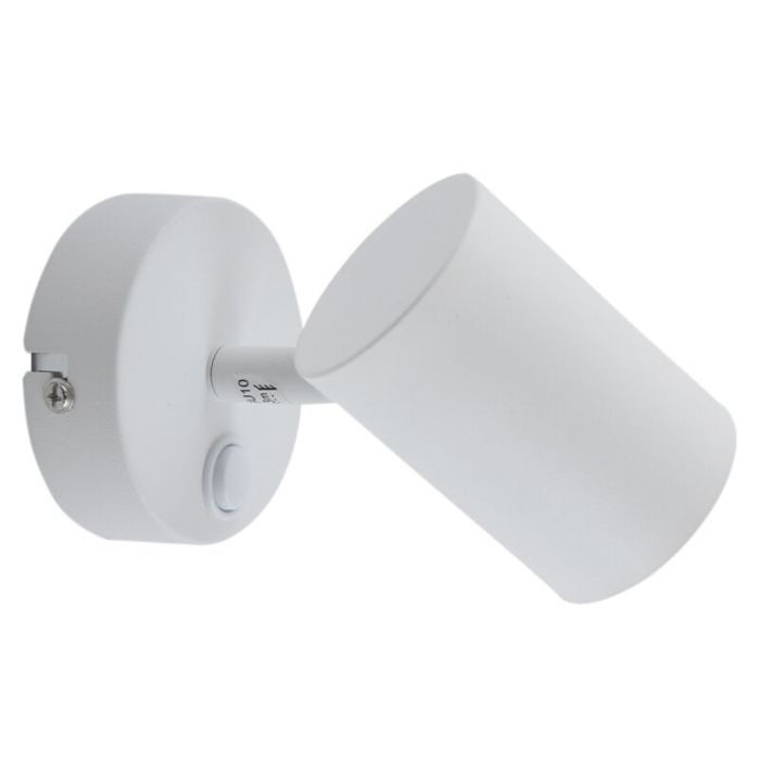 Foco de pared blanco moderno, Elena, con interruptor