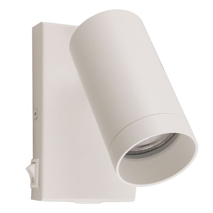 Foco de pared blanco moderno, Nadi, con interruptor