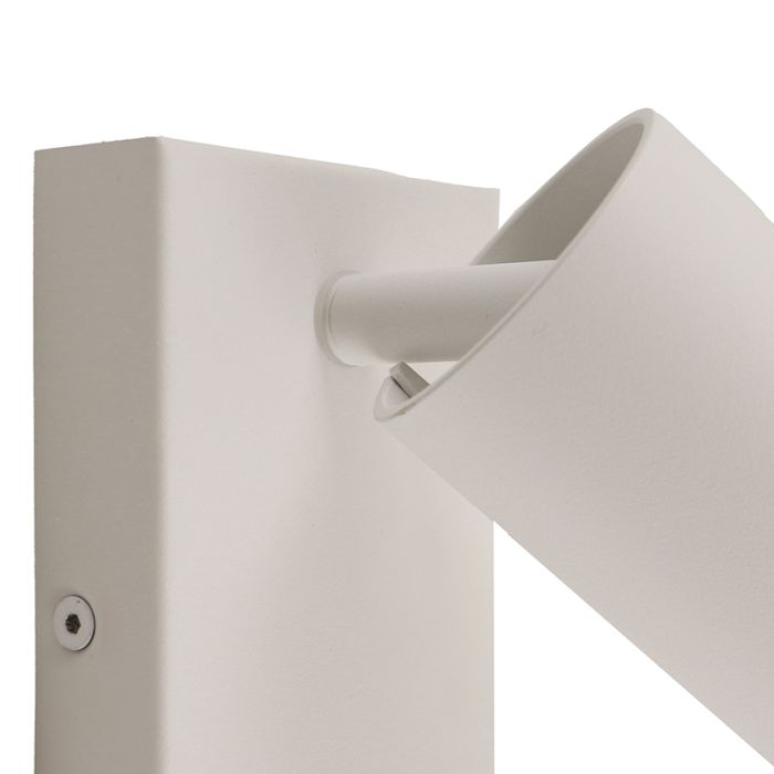 Foco de pared blanco moderno, Nadi, con interruptor