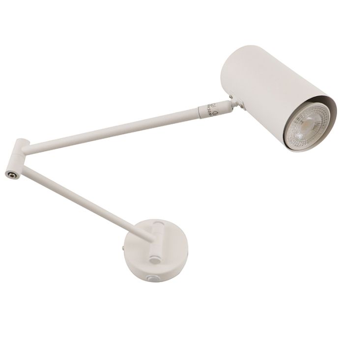 Foco de pared blanco moderno, Elena, con interruptor