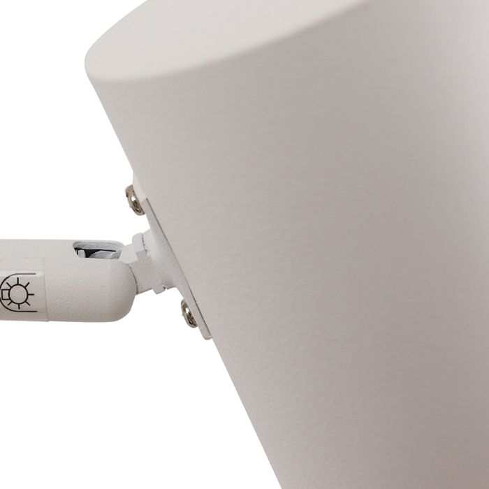 Foco de pared blanco moderno, Elena, con interruptor