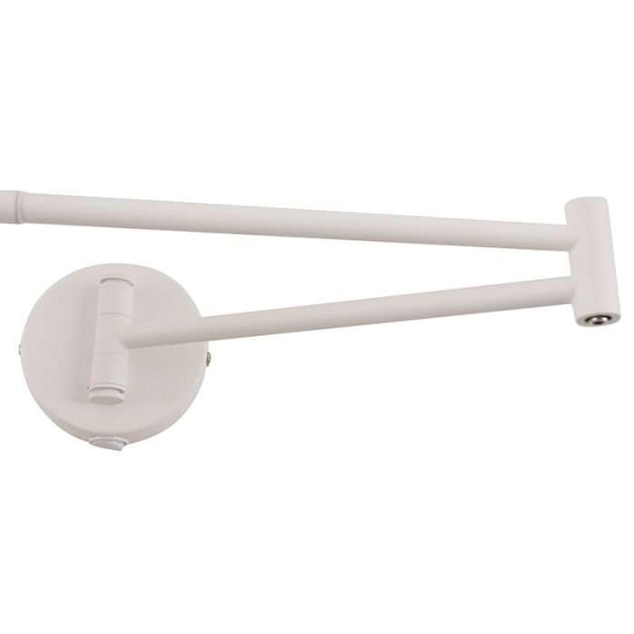 Foco de pared blanco moderno, Elena, con interruptor