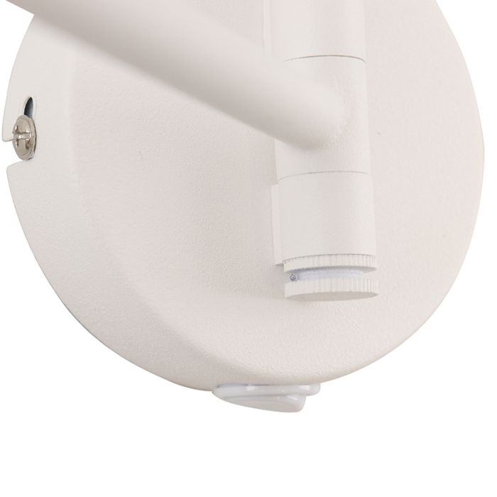 Foco de pared blanco moderno, Elena, con interruptor