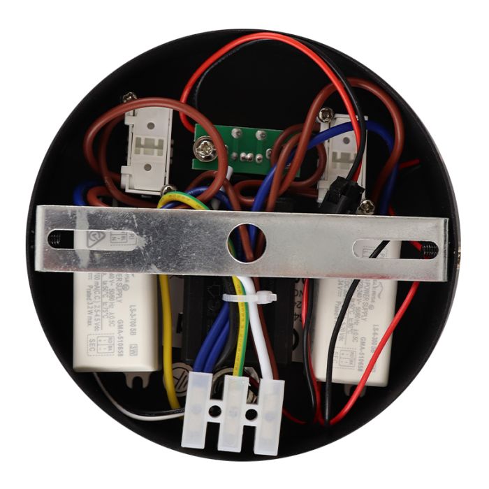 Aplique negro moderno, Alec, 9W, 3000K LED, con interruptor