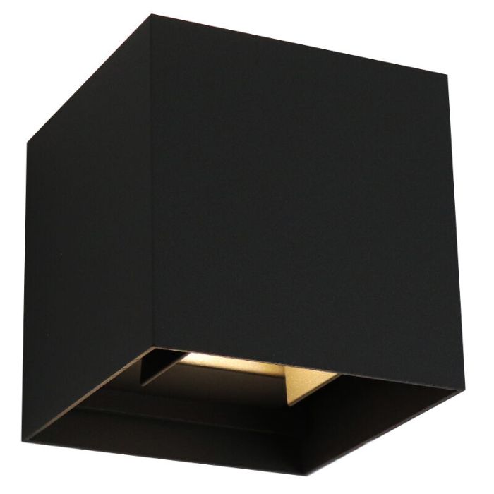 Aplique up down negro moderno, Dion, 6W, dim to warm LED, IP65