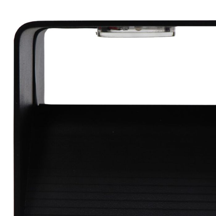 Aplique up down negro recargable, Dion, 1W, 2700K LED, IP44, sensor de movimiento