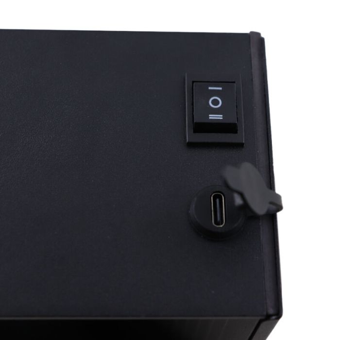 Aplique up down negro recargable, Dion, 1W, 2700K LED, IP44, sensor de movimiento