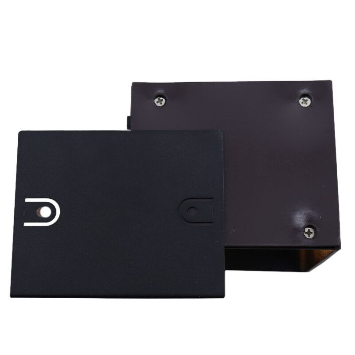 Aplique up down negro recargable, Dion, 1W, 2700K LED, IP44, sensor de movimiento