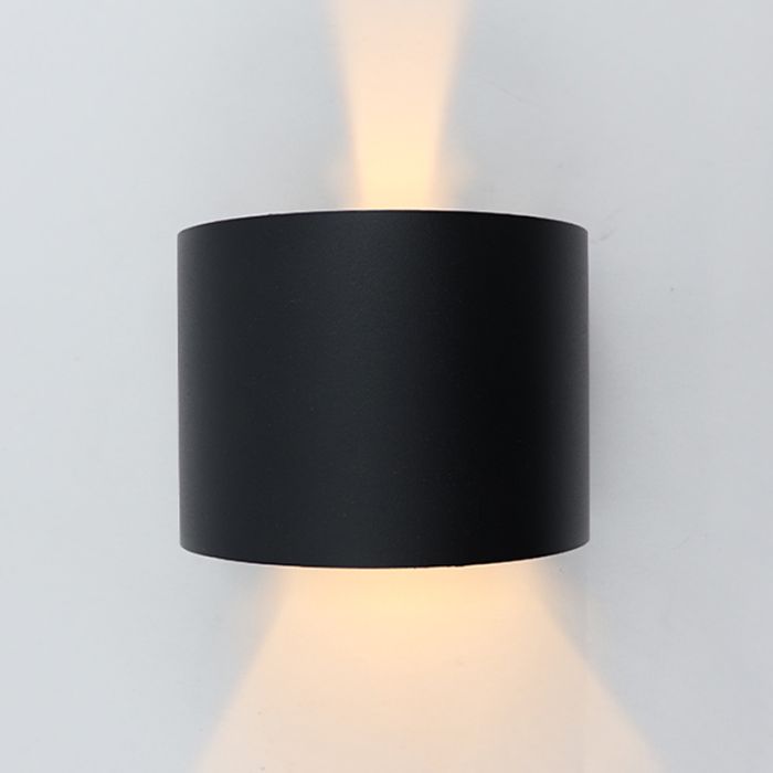 Aplique de pared inteligente negro moderno, Dion, 6W, RGBW LED, IP65