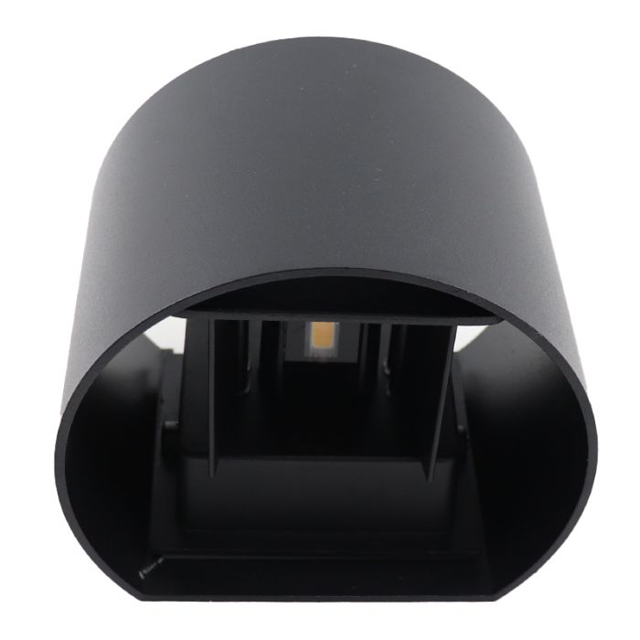 Aplique de pared inteligente negro moderno, Dion, 6W, RGBW LED, IP65