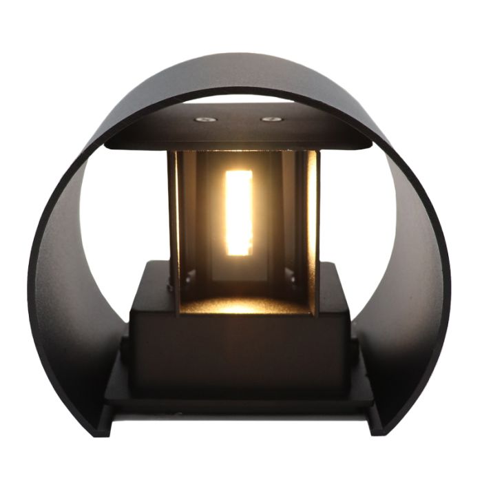 Aplique de pared inteligente negro moderno, Dion, 6W, RGBW LED, IP65
