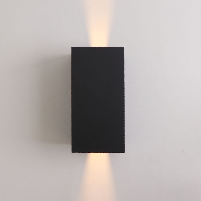Aplique exterior con sensor crepuscular negro moderno, Dion, IP65
