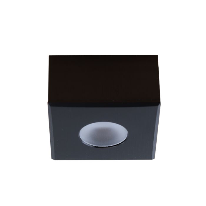 Aplique de techo cuadrado negro para porche Fredo, IP44, regulable