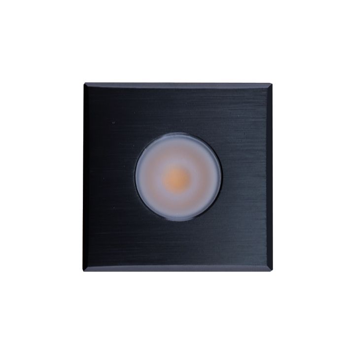 Aplique de techo cuadrado negro para porche Fredo, IP44, regulable