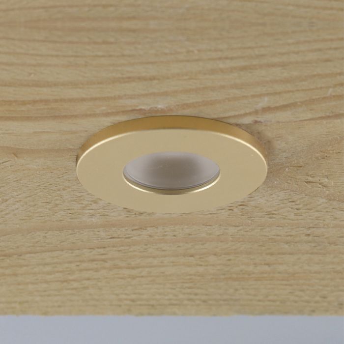 Foco empotrable para porche de color latón Dico, IP65, regulable