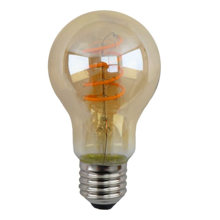 E27 LED bombilla regulable, Tuelo, A60, 4w, ámbar vidrio, 2200K