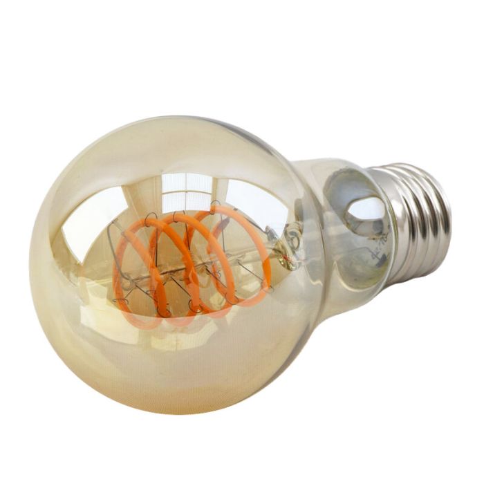 E27 LED bombilla regulable, Tuelo, A60, 4w, ámbar vidrio, 2200K