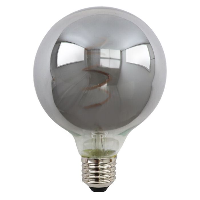 E27 LED bombilla regulable, Tuelo, G95, 4w, vidrio humo, 2200K