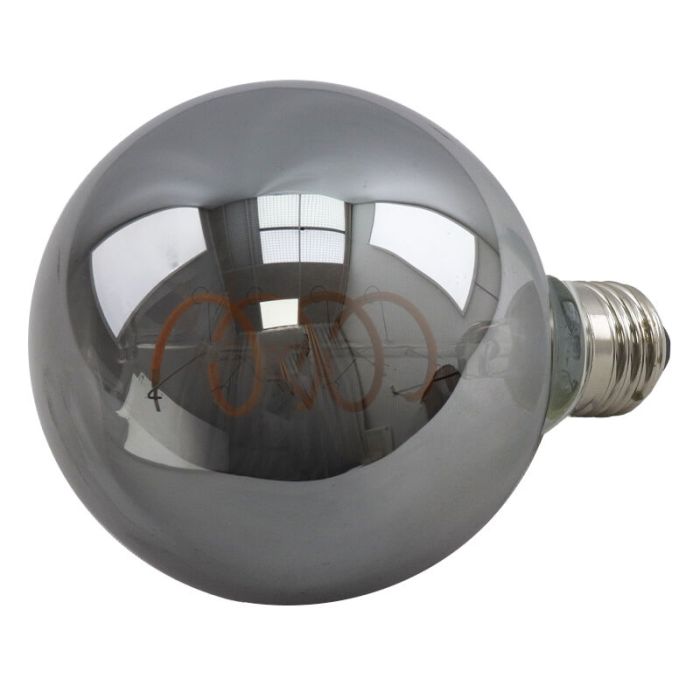 E27 LED bombilla regulable, Tuelo, G95, 4w, vidrio humo, 2200K