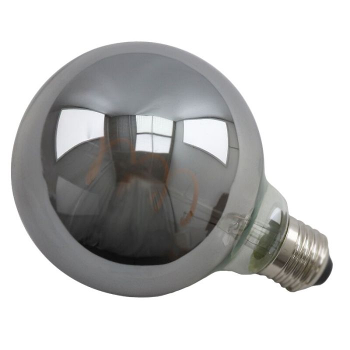 E27 LED bombilla regulable, Tuelo, G95, 4w, vidrio humo, 2200K