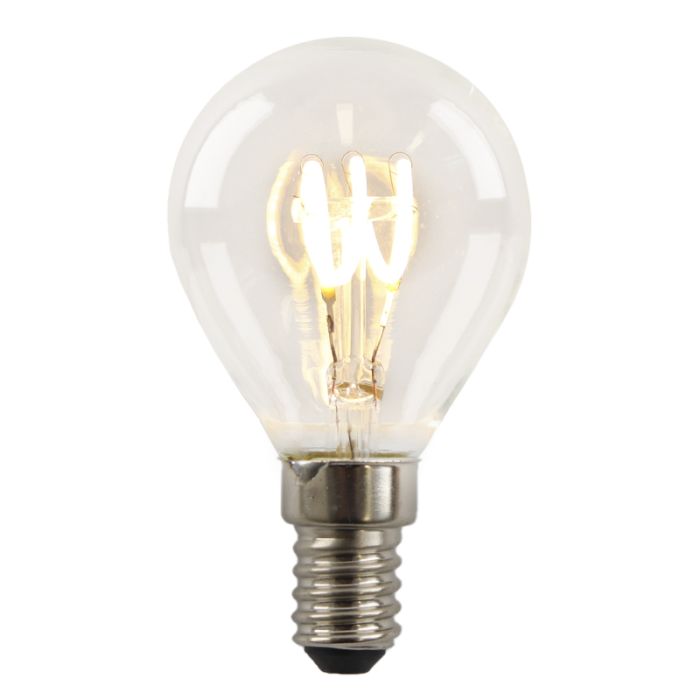 Olucia bombilla LED filamento E14 regulable Tuelo, P45, 4W, 2700K