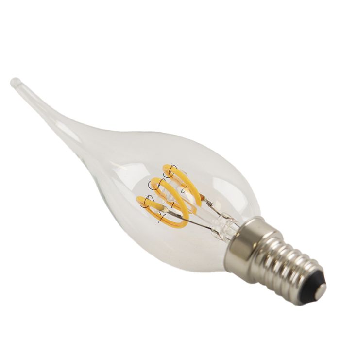 Olucia bombilla vela LED E14 regulable Tuelo, 2W, 2700K